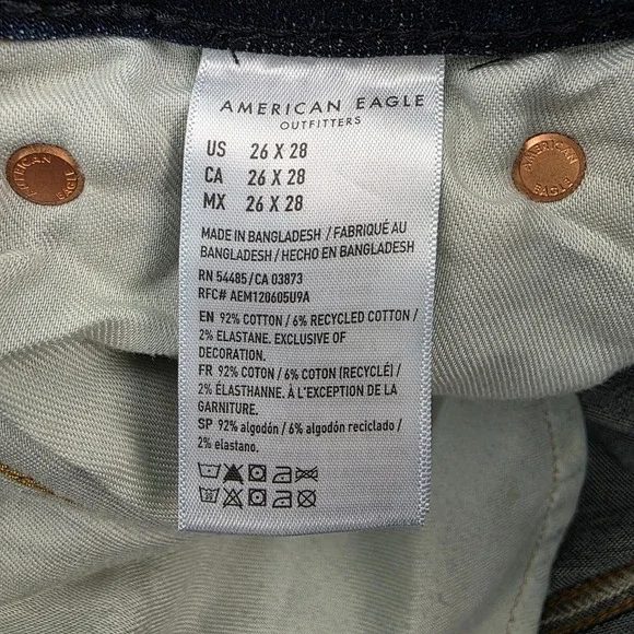 Mens Dark Wash Bootcut Jeans 26x28 Stretch Denim Casual Everyday Wear - Picture 10 of 16